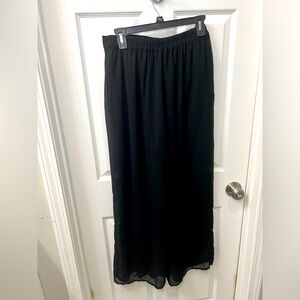 Black Breezy Vacation Wide Leg Sheer short/pants (Large)
